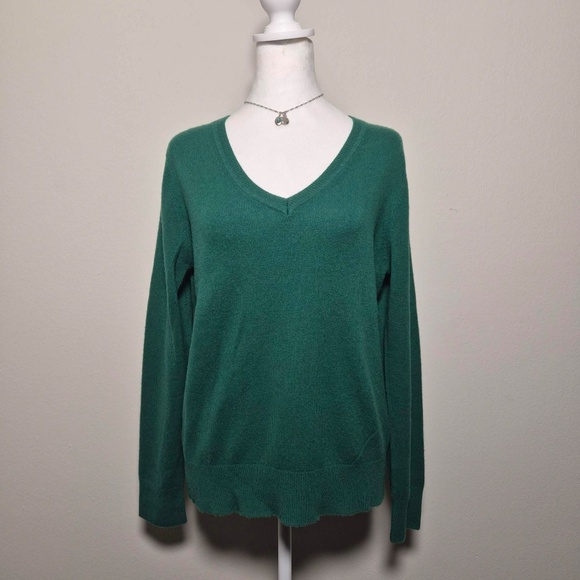 Quince Womens 100% Soft Mongolian Cashmere Crewneck Sweater In Everglade Green M - Picture 2 of 9
